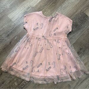 HANNA ANDERSSON Pink Unicorn Tulle‎ Dress Girls Size 4 Party Princess Casual